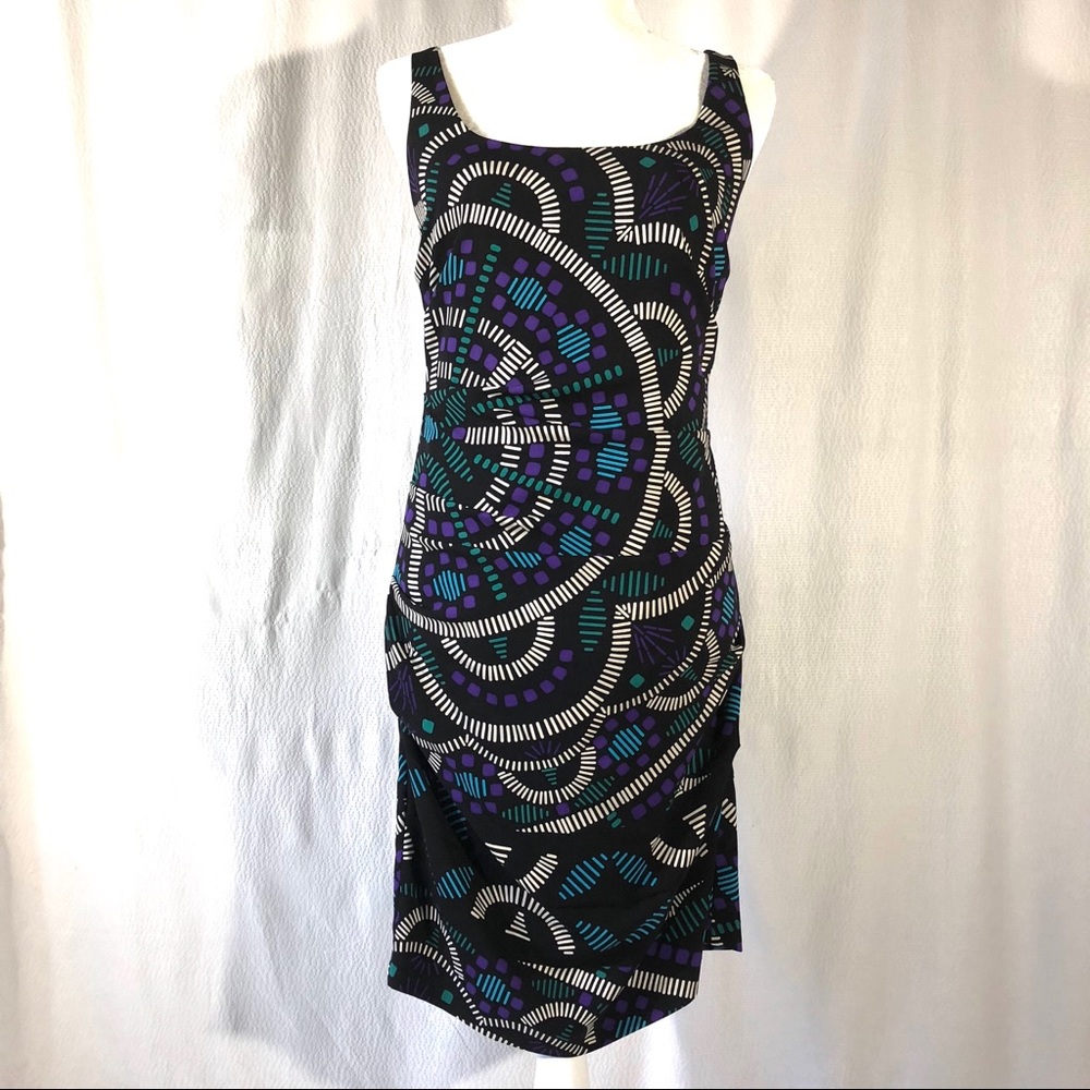 Nicole Miller Sleeveless Silk/Spandex Print Dress